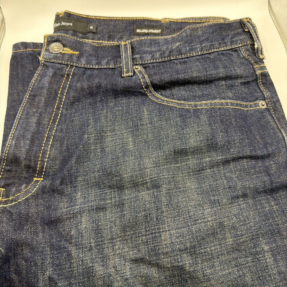 Calvin Klein 40x30 Relaxed Straight Jeans Retro Heavy Denim Dark Blue